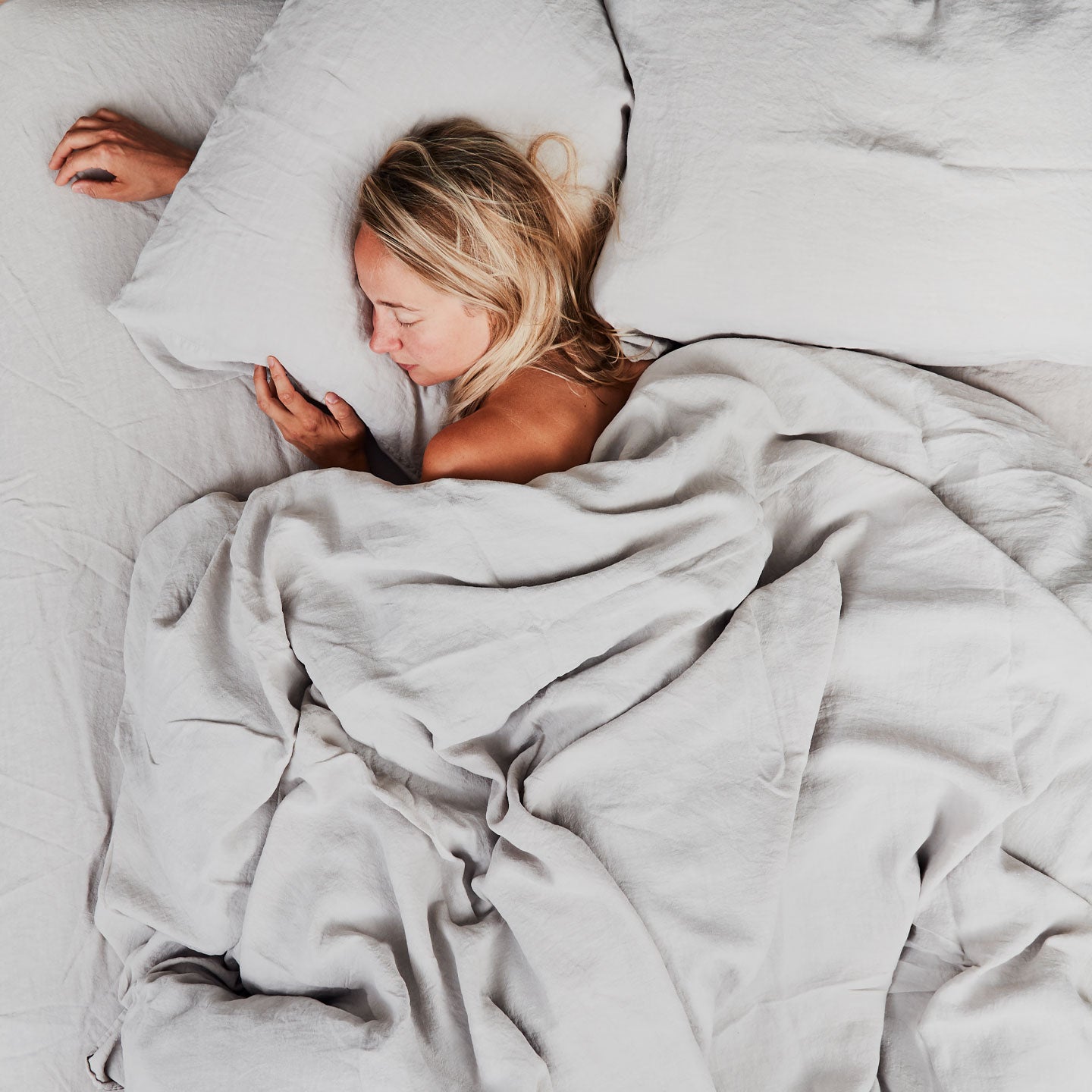 Simple Linen Pillowcases, Set of 2 - Light Grey