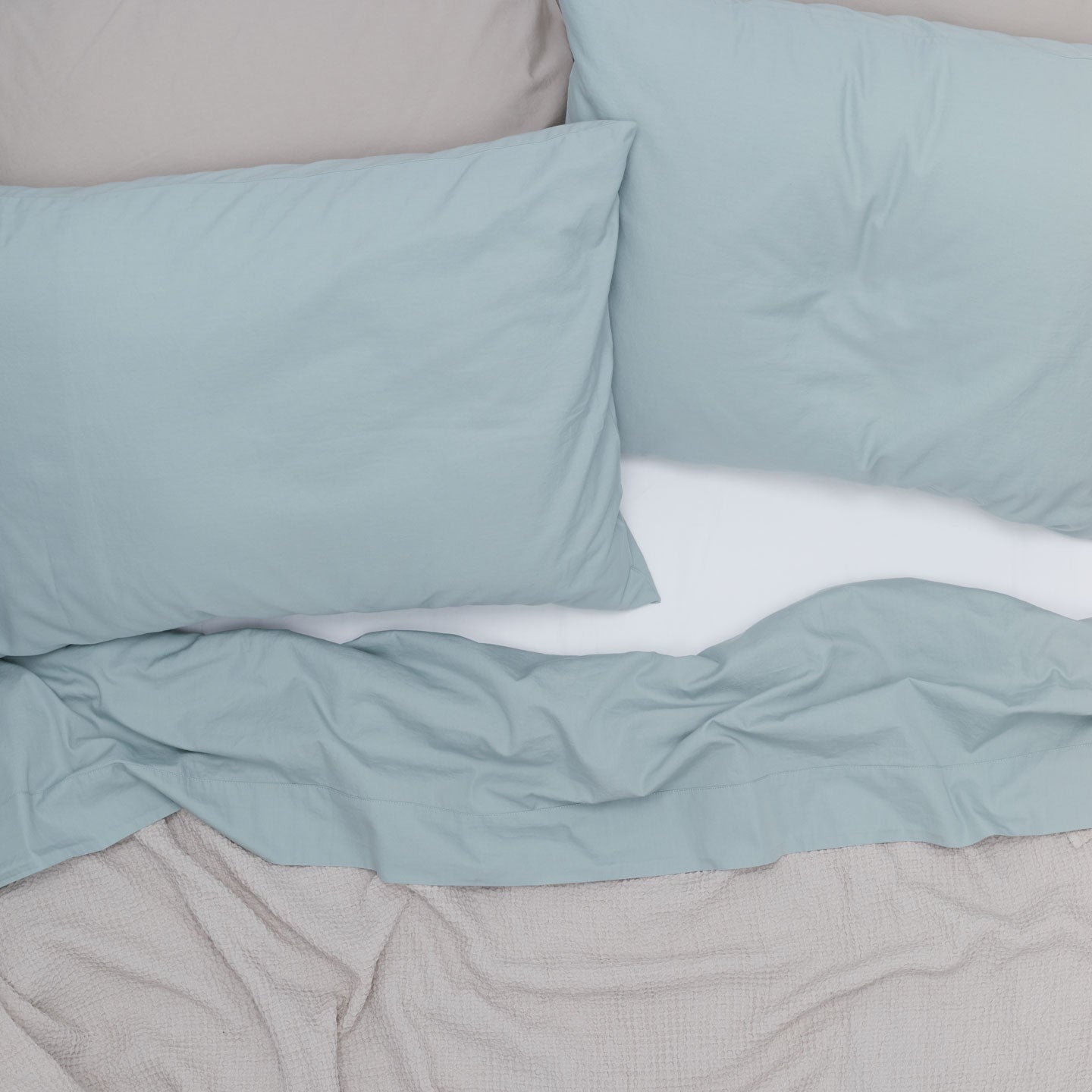 Essential Percale Pillowcases, Set of 2 - Sky