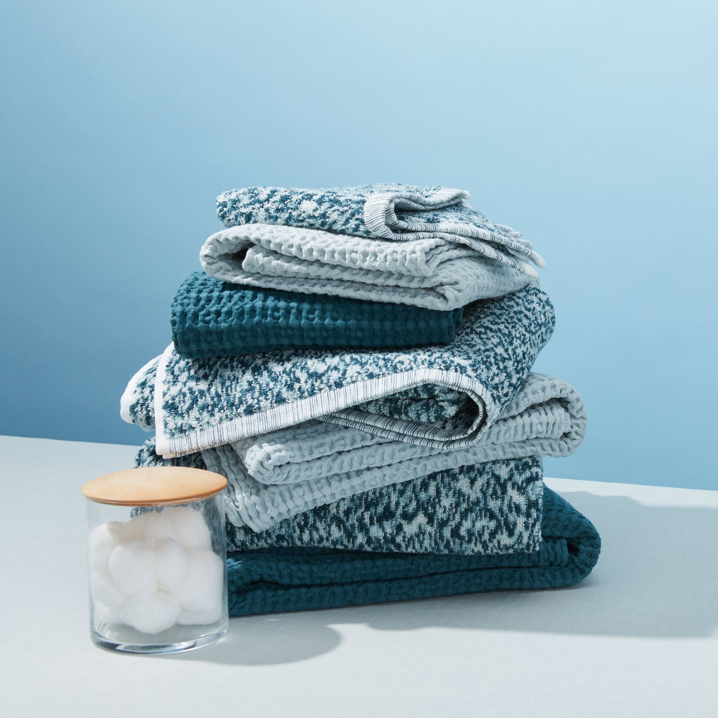 Space Dye Terry Towel - Peacock