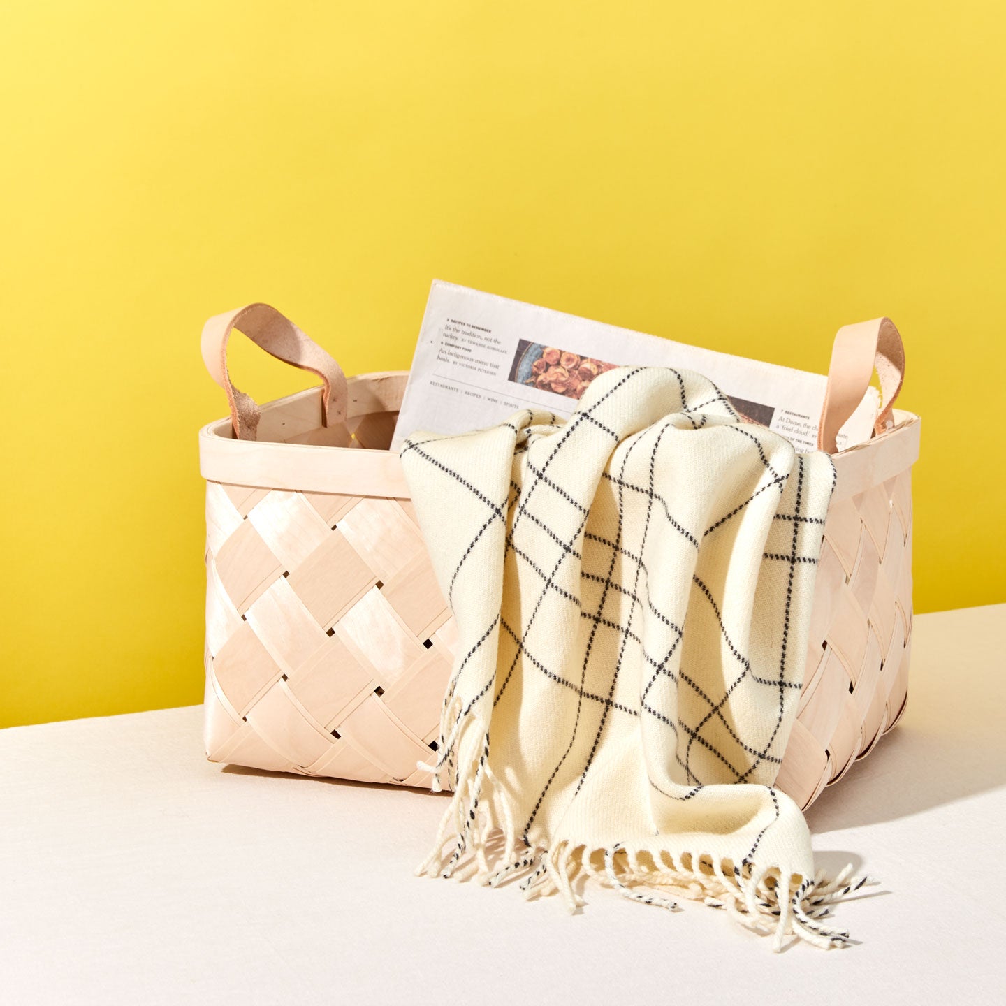 Birch + Leather Basket