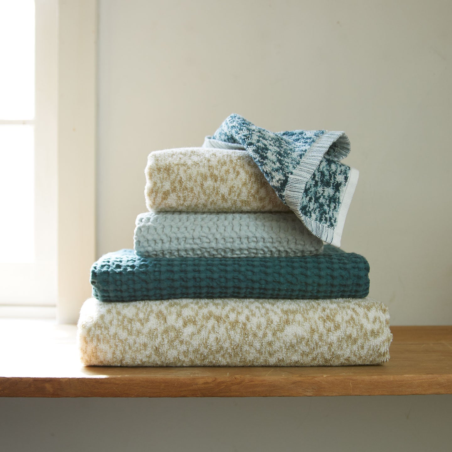 Space Dye Terry Towel - Peacock