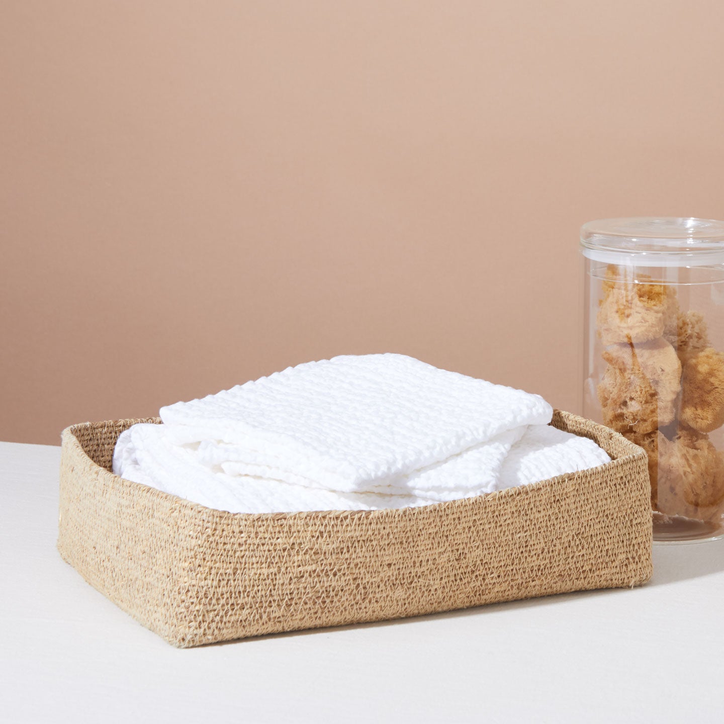 Simple Waffle Towel - White