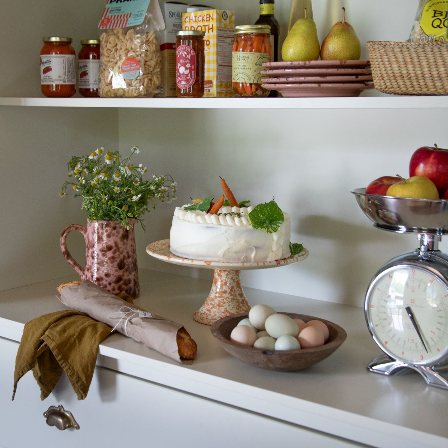 Splatter Cake Stand - Ivory/Bronze