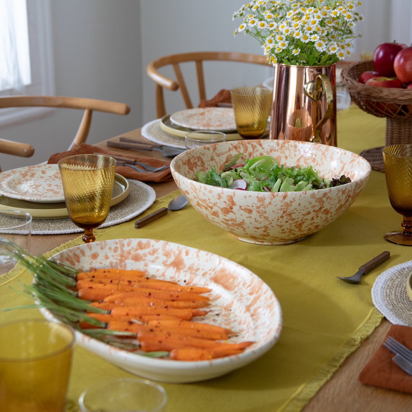 Splatter Serving Platter - Light Grey/White