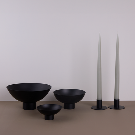 Essential Footed Bowl Decor Bundle - Black