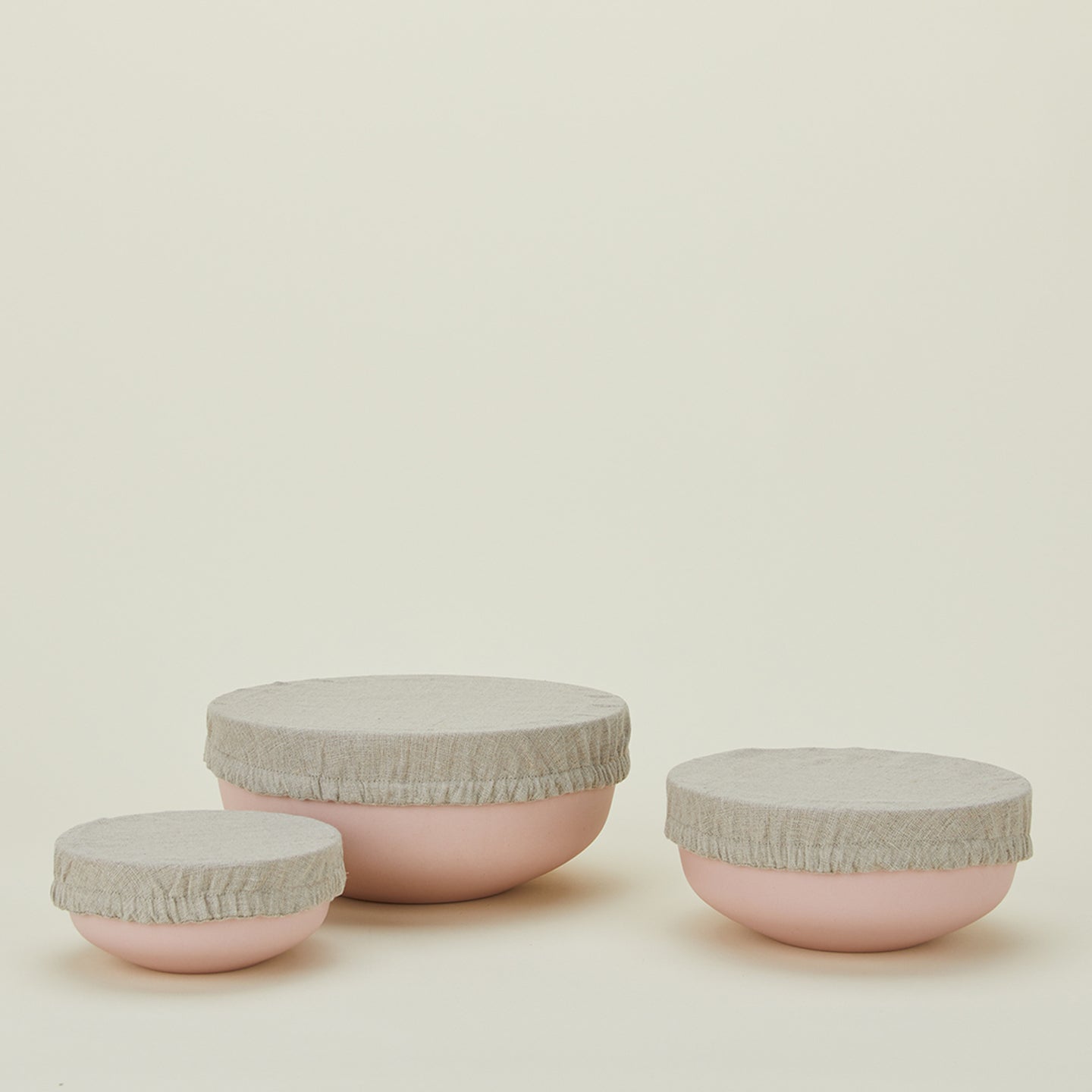 Linen Bowl Cover, Set of 3 - Natural