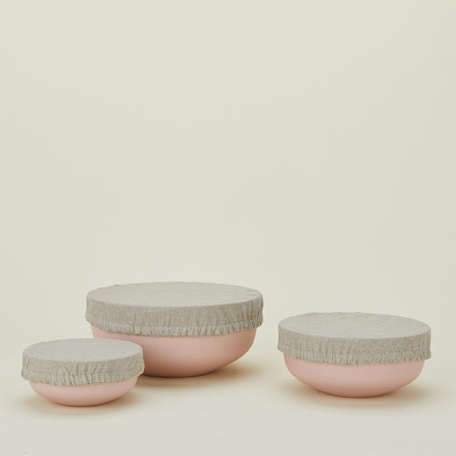 Linen Bowl Cover, Set of 3 - Natural