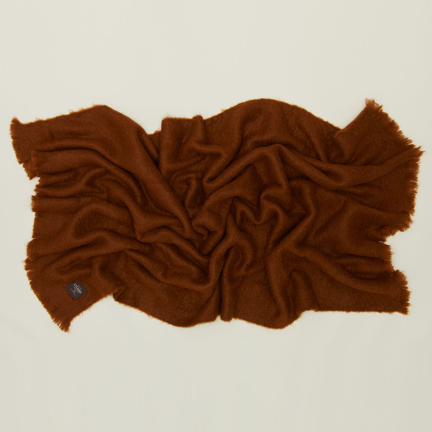 Solid Mohair Throw - Terracotta