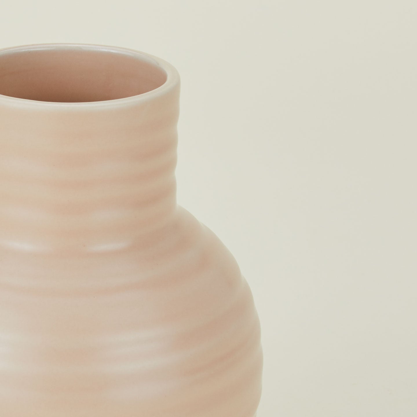 Close up of Essential Ceramic Vase in Blush.