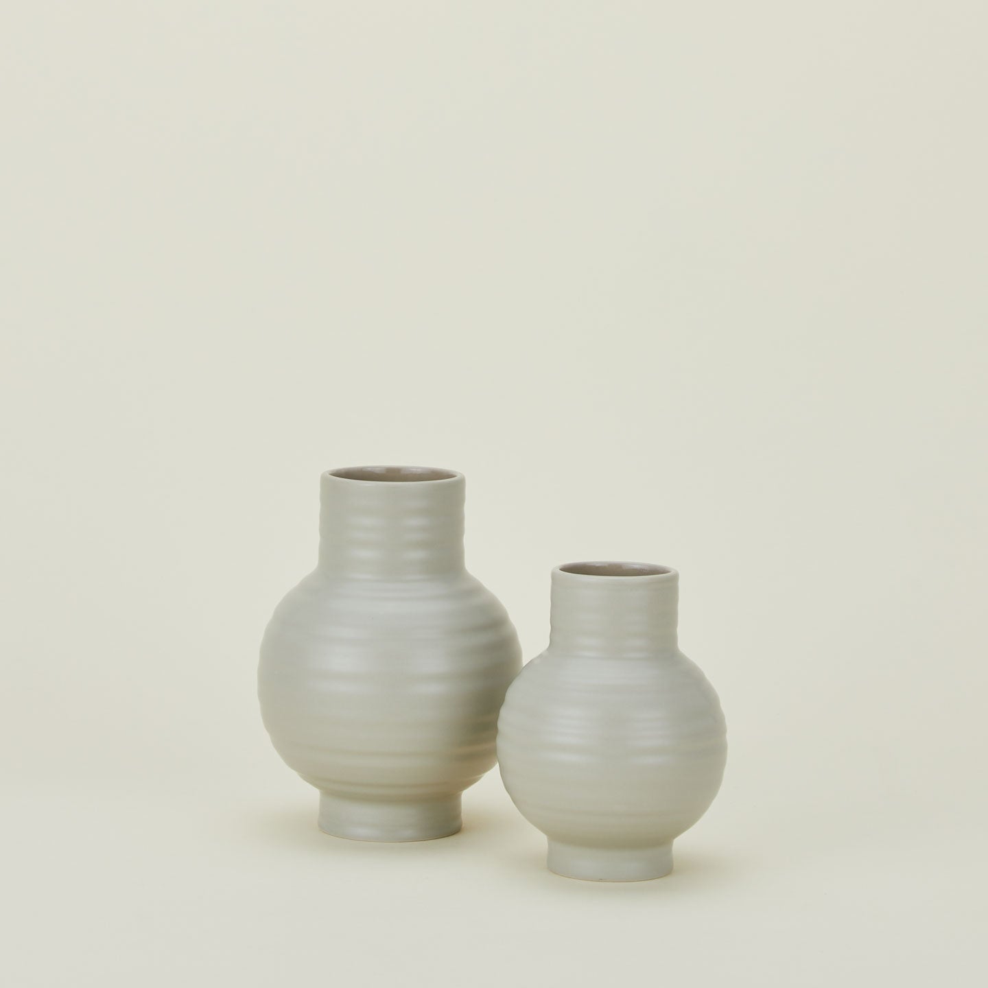 Essential Ceramic Vase in Light Grey in Small and Large sizes.