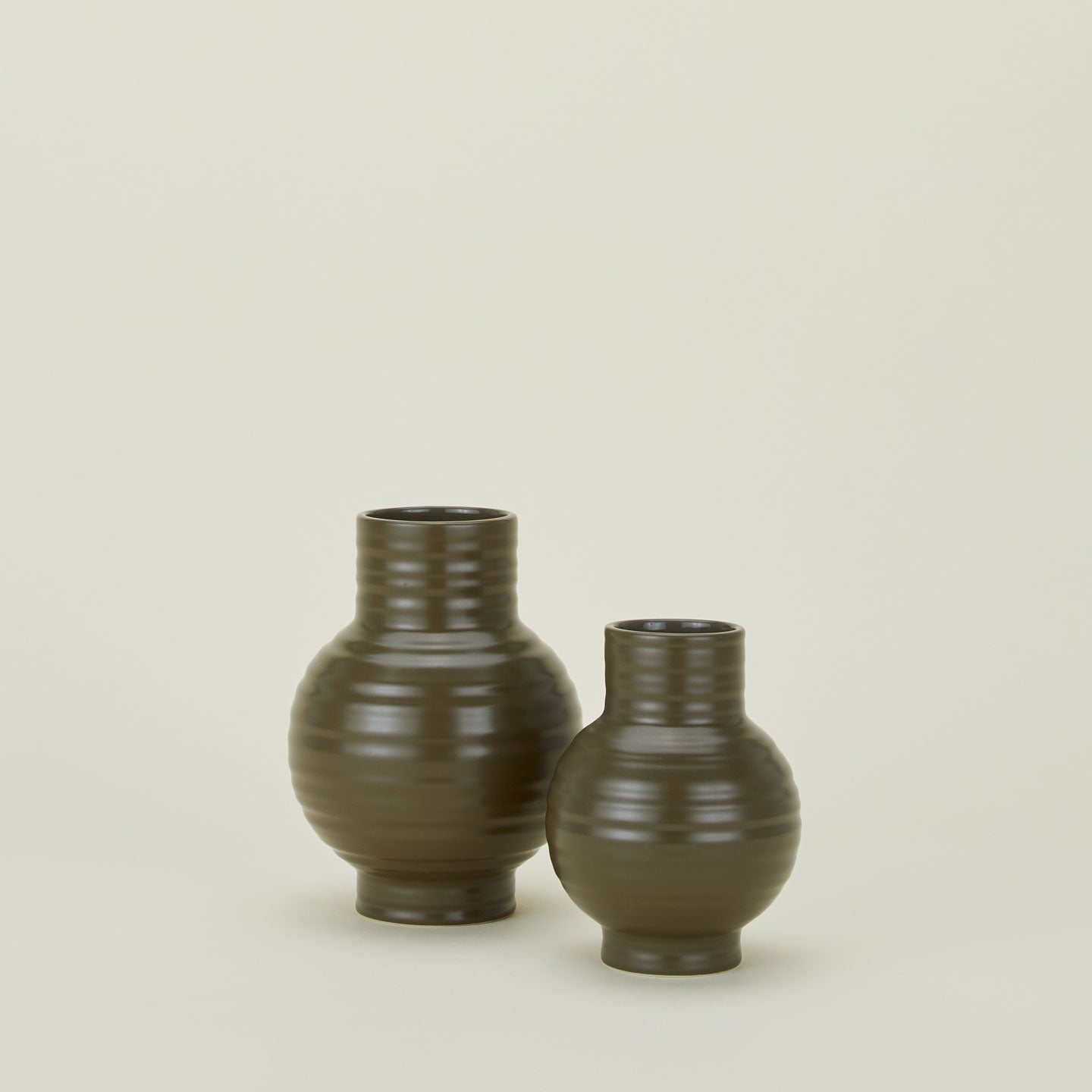 Essential Ceramic Vase in Olive in Small and Large sizes.