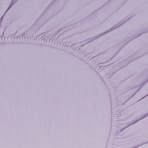 Simple Linen Fitted Sheet - Lilac
