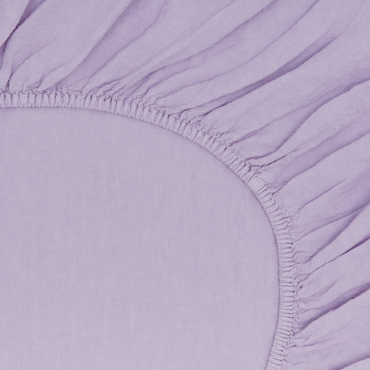 Simple Linen Fitted Sheet - Lilac
