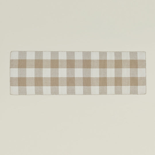 Simple Plaid Runner - Ivory/Flax