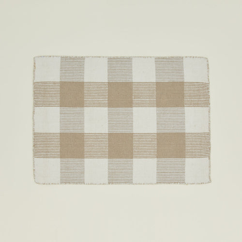 Simple Plaid Rug - Ivory/Flax