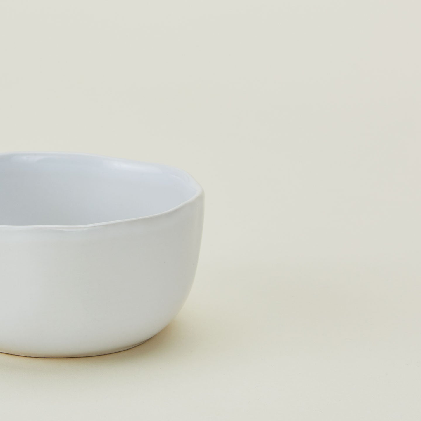 Close up of white Strata Small Bowl.