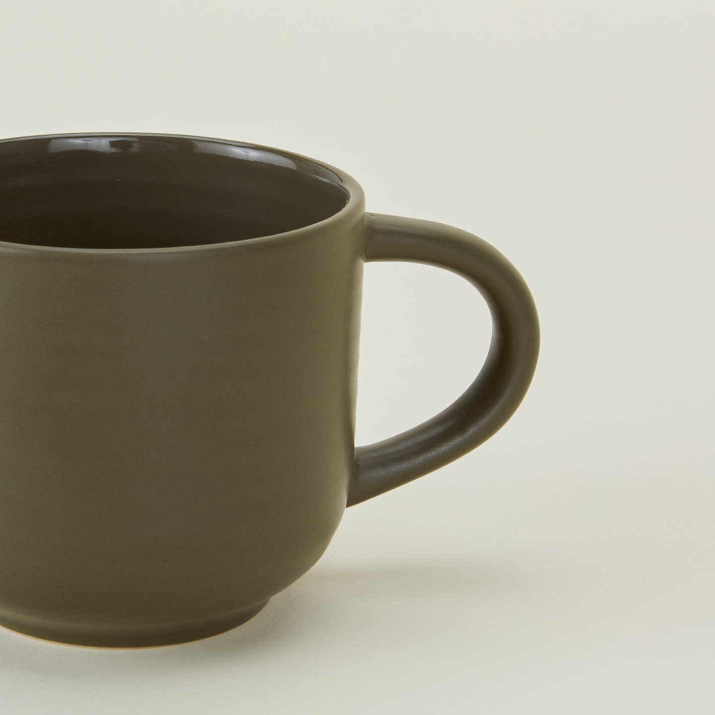 Close up of Essential Mug in Olive.
