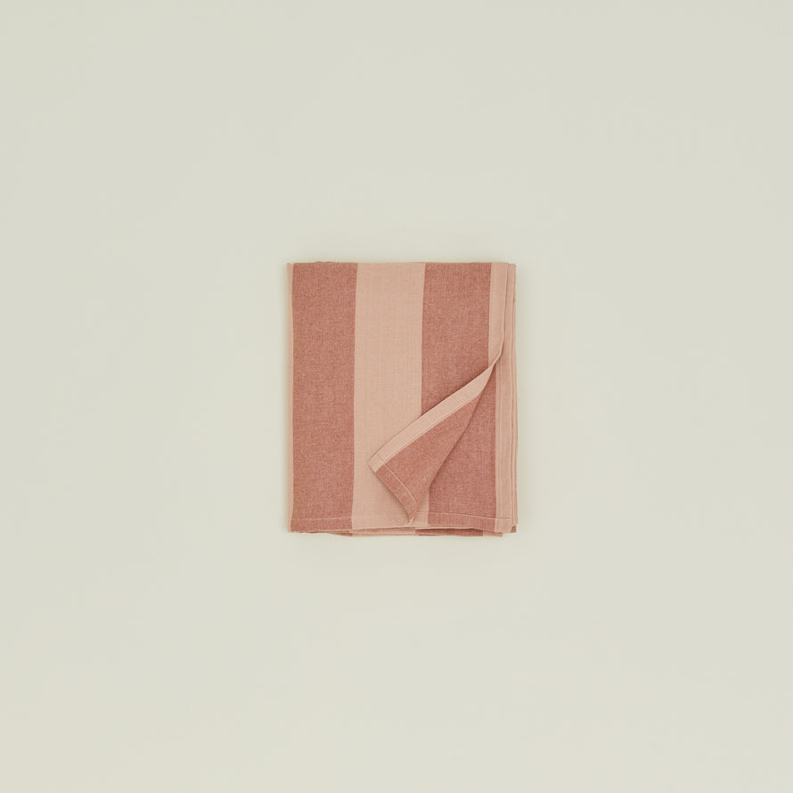 Essential Striped Tablecloth - Blush/Terracotta