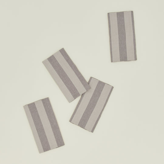 Essential Striped Dinner Napkin, Set of 4 - Light Grey/Dark Grey