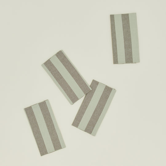 Essential Striped Dinner Napkin, Set of 4 - Sage/Olive