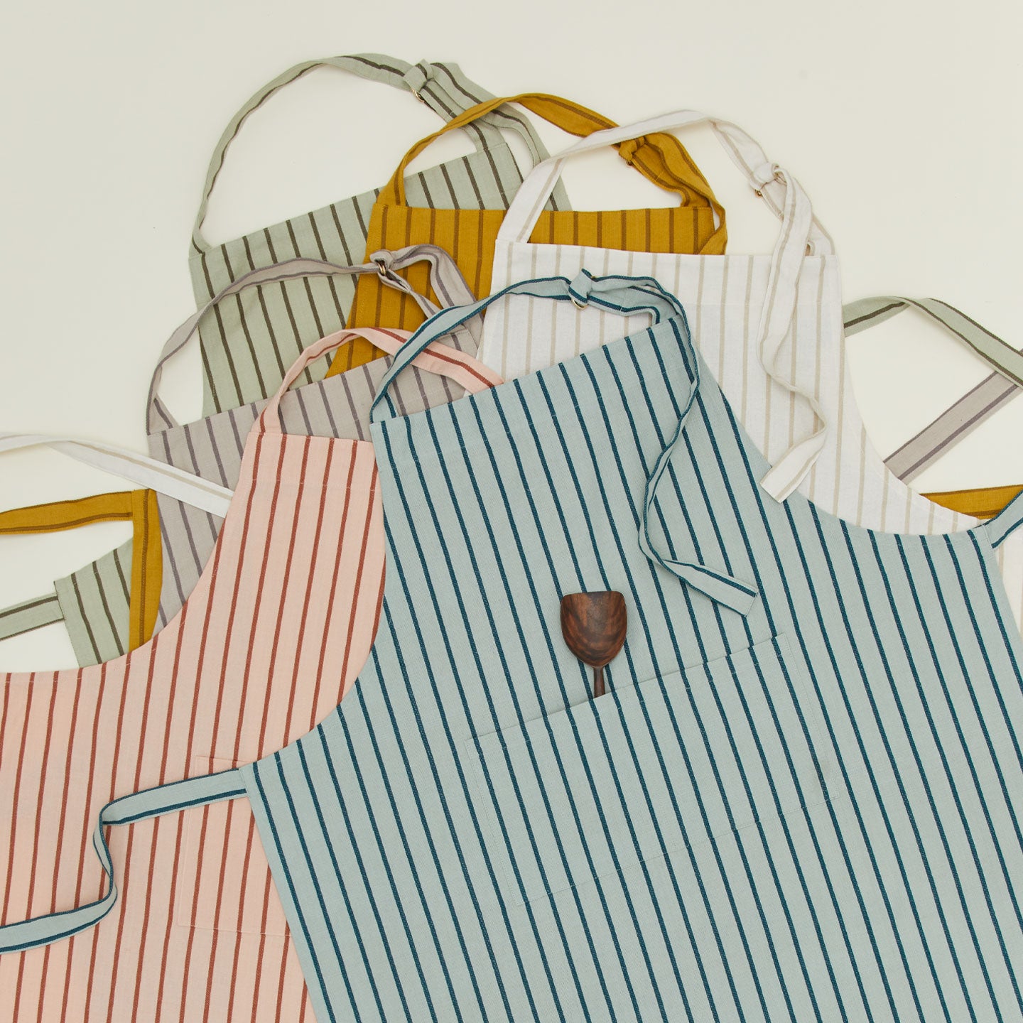 Essential Striped Apron - Sky/Peacock