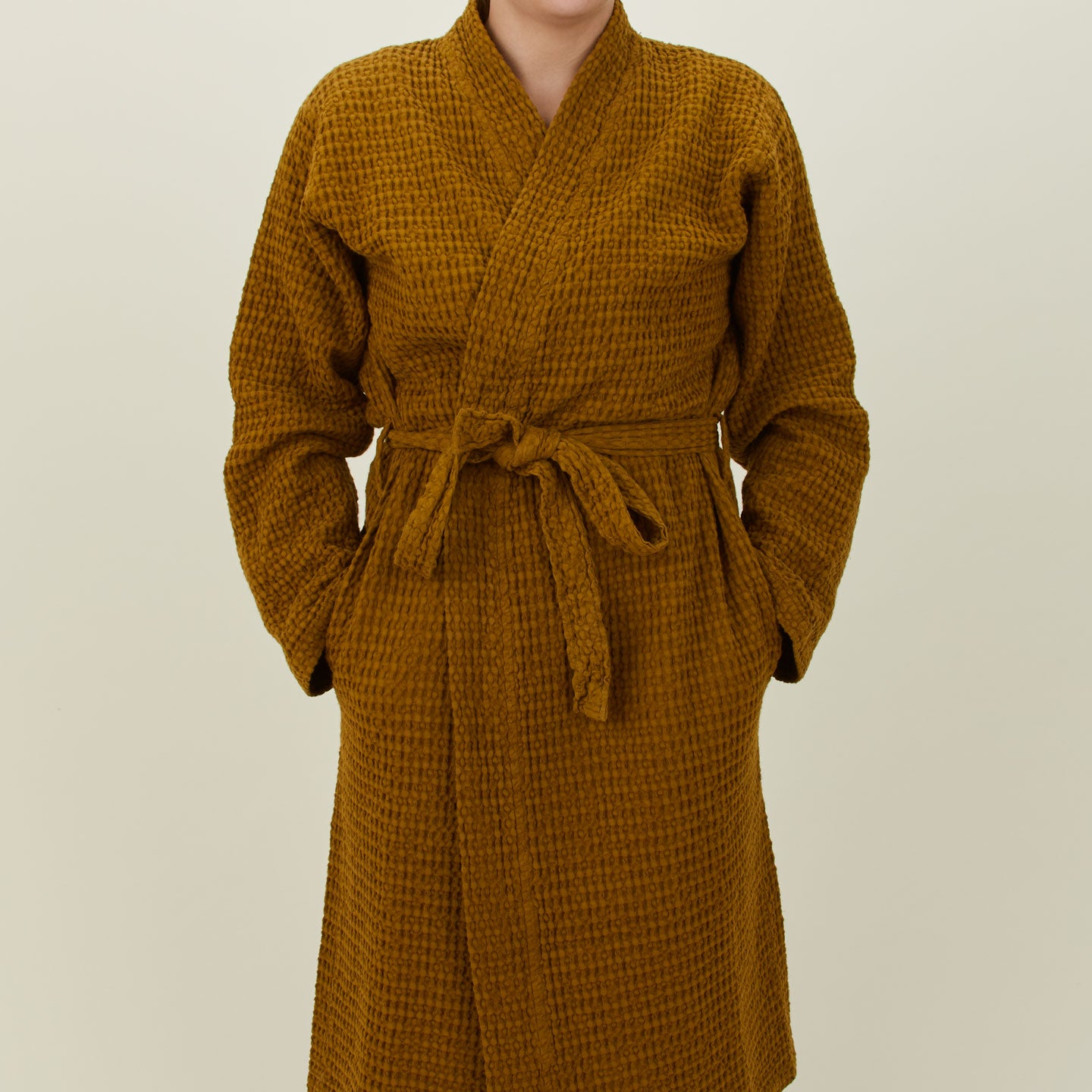 Simple Waffle Bathrobe - Bronze