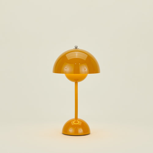 Flowerpot portable lamp in mustard