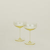 Ribbed Cocktail Coupe, Set of 2 - Amber