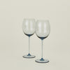 Ribbed White Wine Glass, Set of 2 - Blue