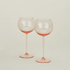 Ribbed Red Wine Glass, Set of 2 - Blush