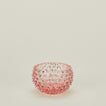 Glass hobnail blush tapas bowl.