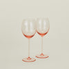 Ribbed White Wine Glass, Set of 2 - Blush