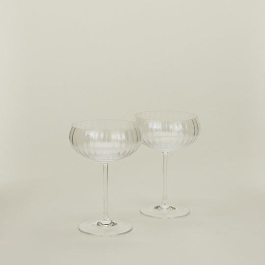 Ribbed Cocktail Coupe, Set of 2 - Clear