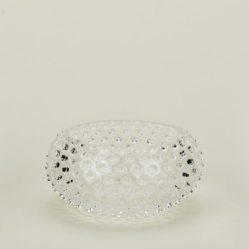 Glass hobnail clear serving bowl.