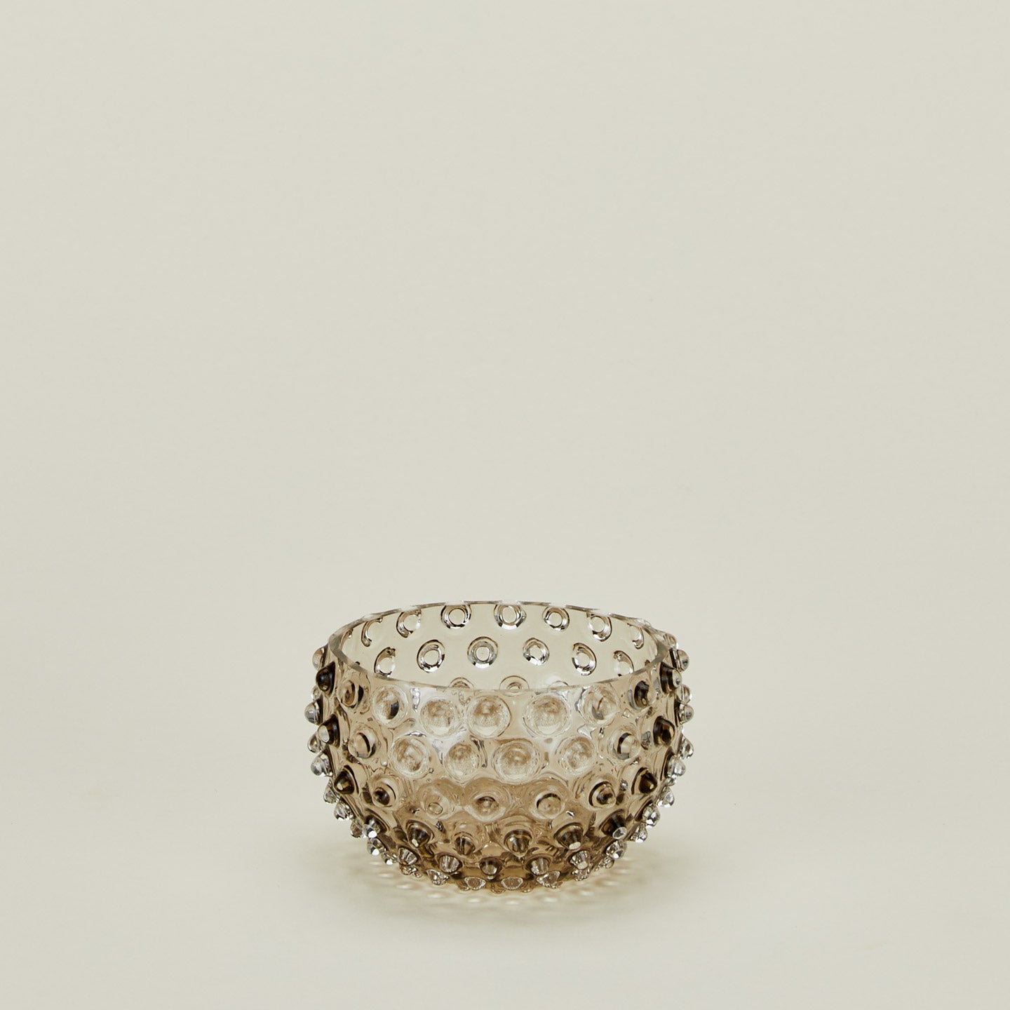 Glass hobnail grey tapas bowl.