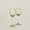 Ribbed White Wine Glass, Set of 2 - Olive