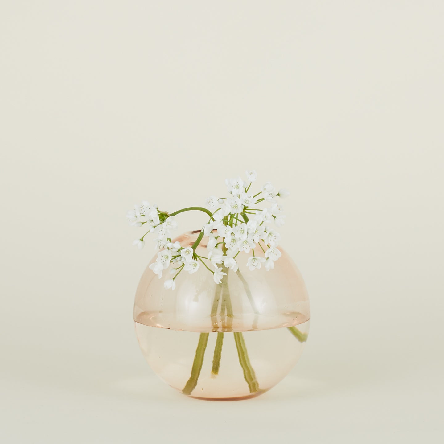 Large aurora sphere vase in blush with florals