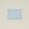 Block Printed Striped Ruffled Pillow Cover - Indigo Stripe