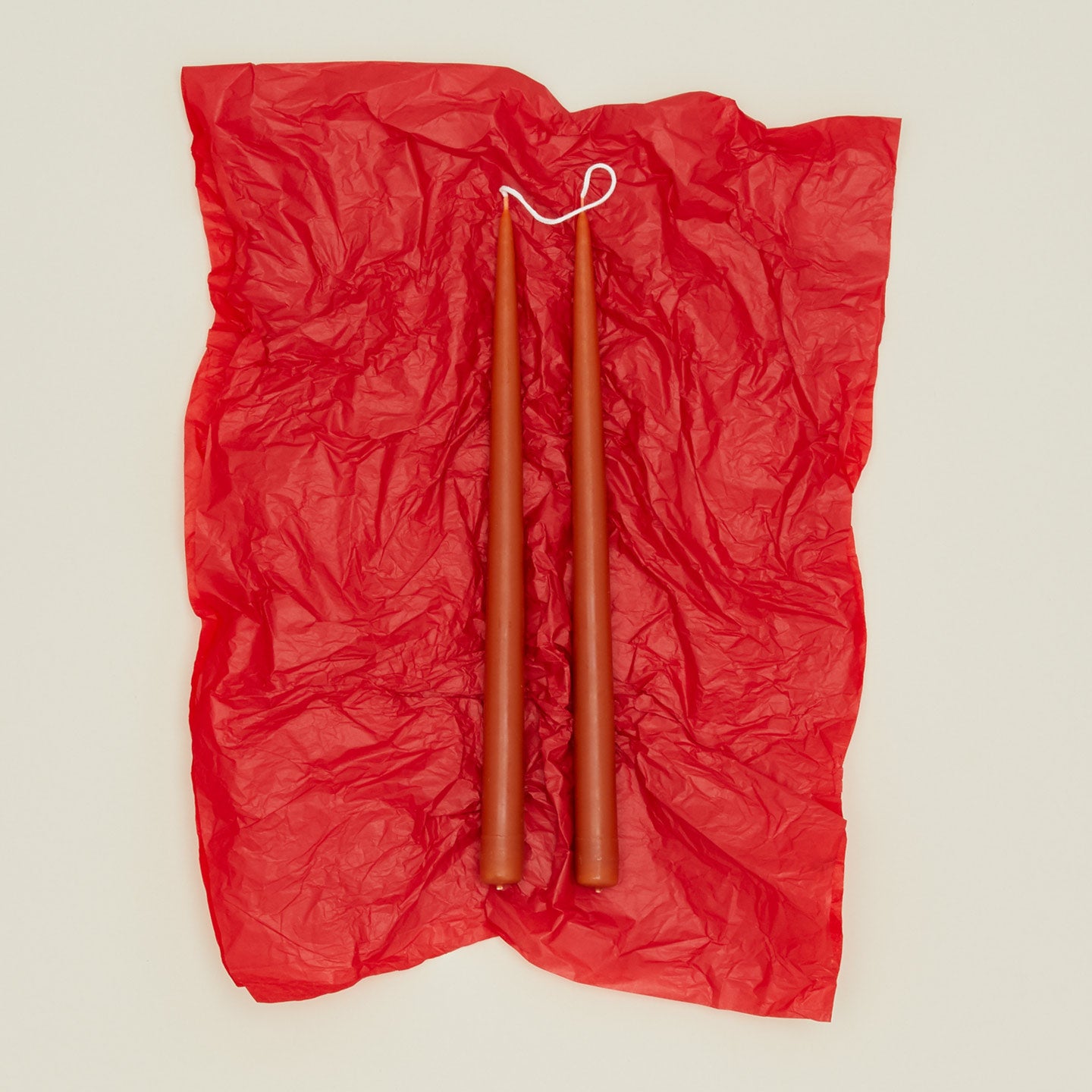 Danica taper candle pair in red