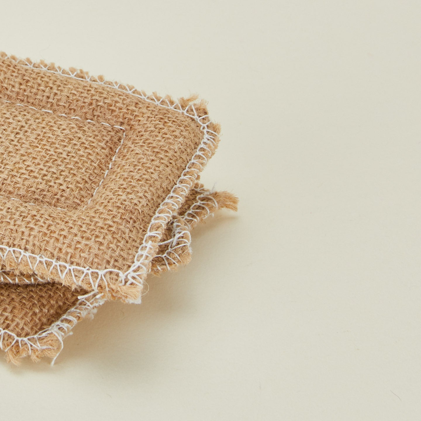 Close up view of Ecofreax jute scrubber, set of 3