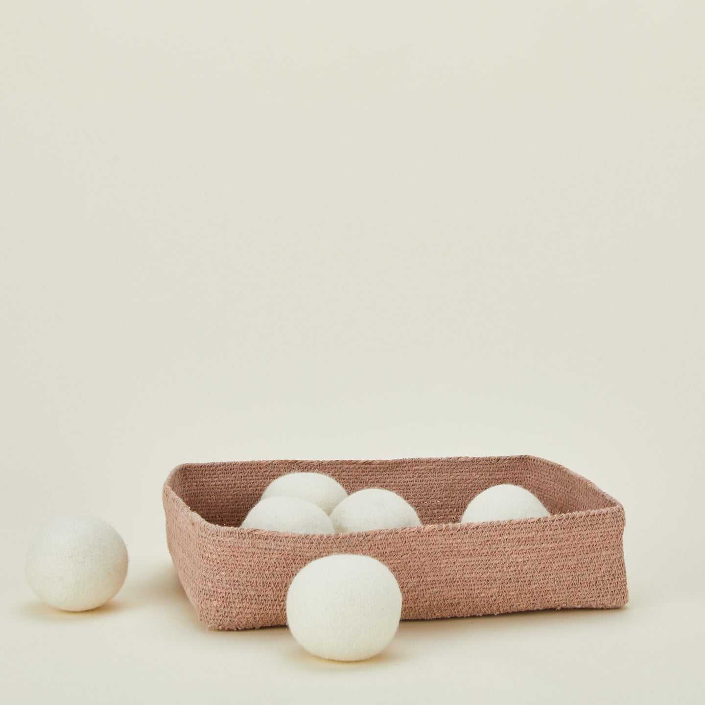 Ecofreax wool dryer balls in basket