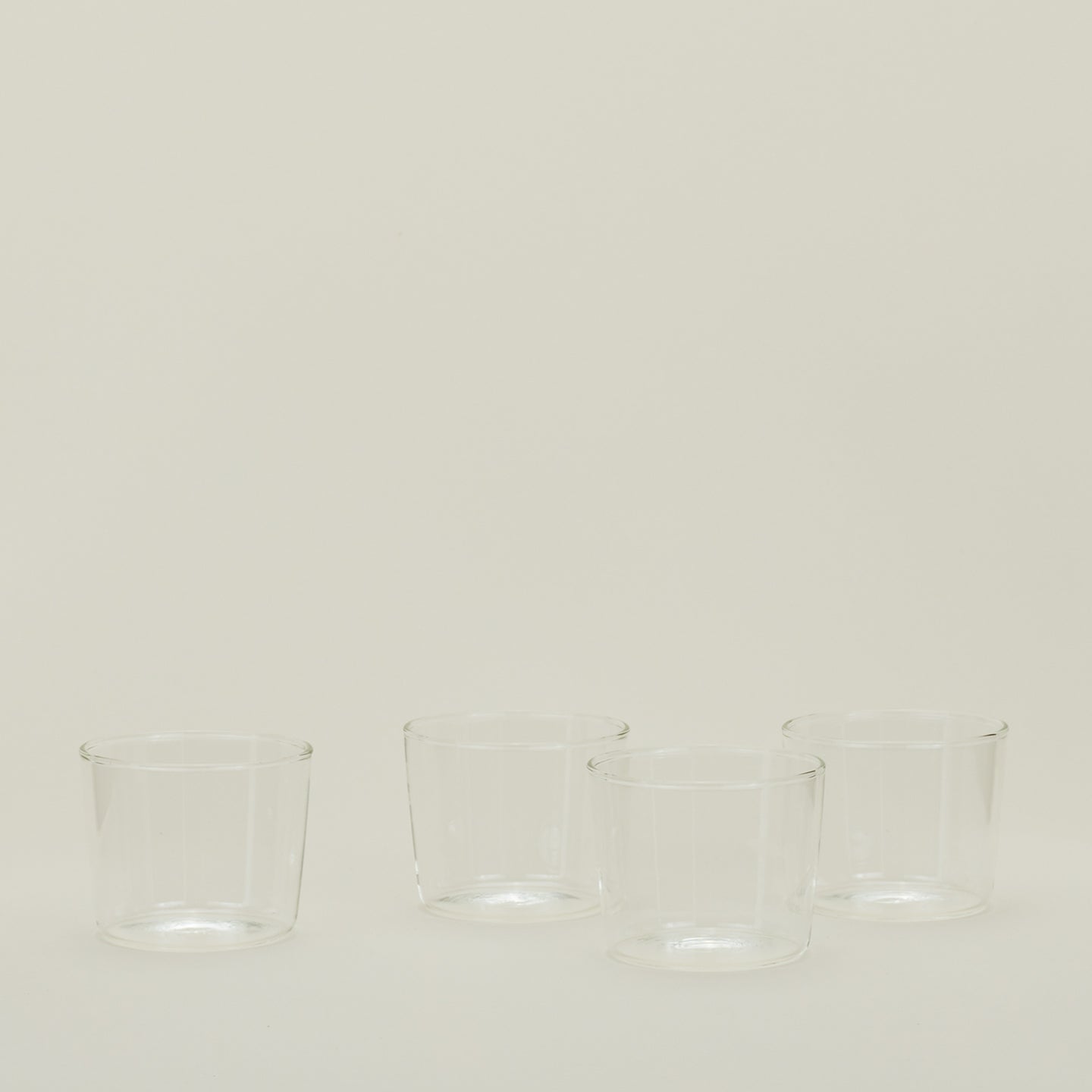 Four Small Essential Glasses in Clear.