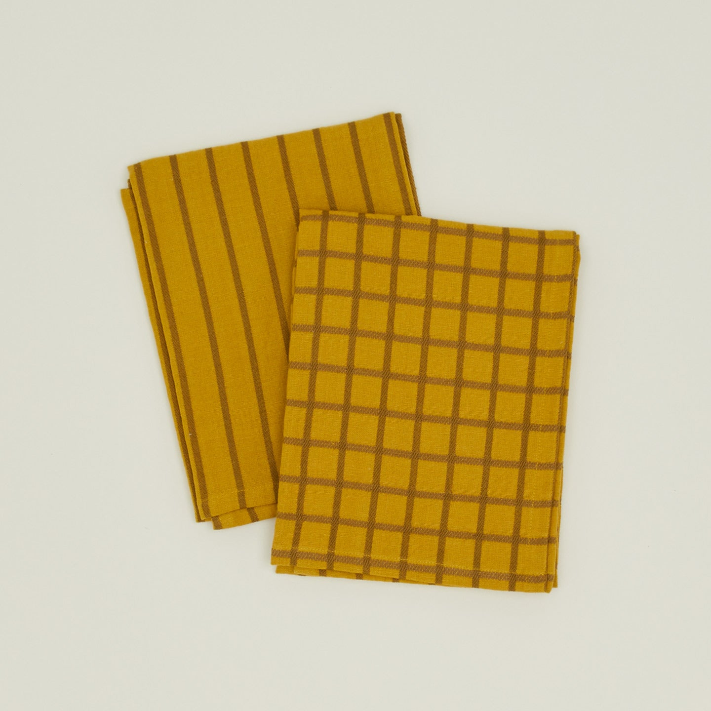 Essential Yarn Dyed Dish Towel, Set of 2 - Mustard + Bronze