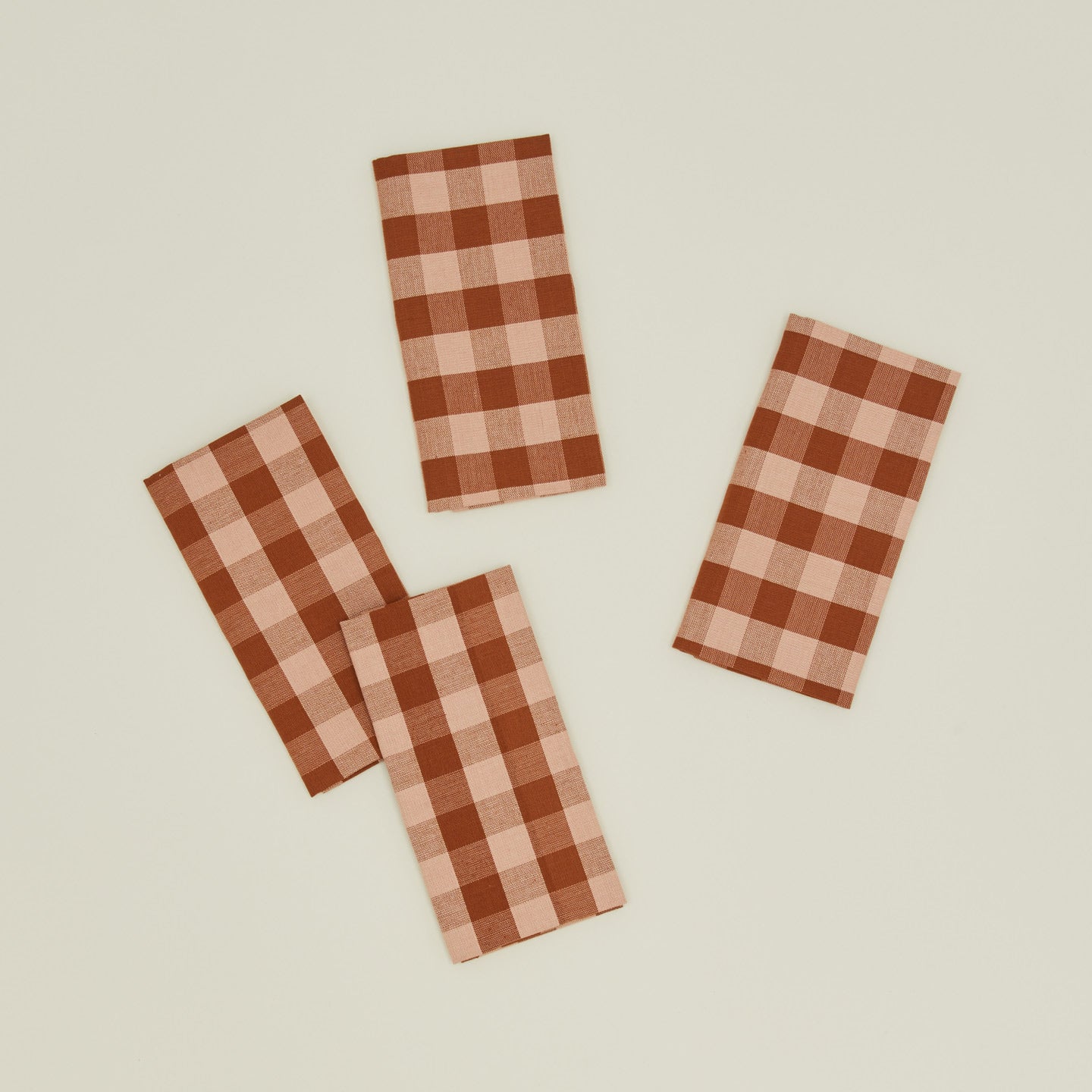 Essential Gingham napkins set of 4 in blush/terracotta