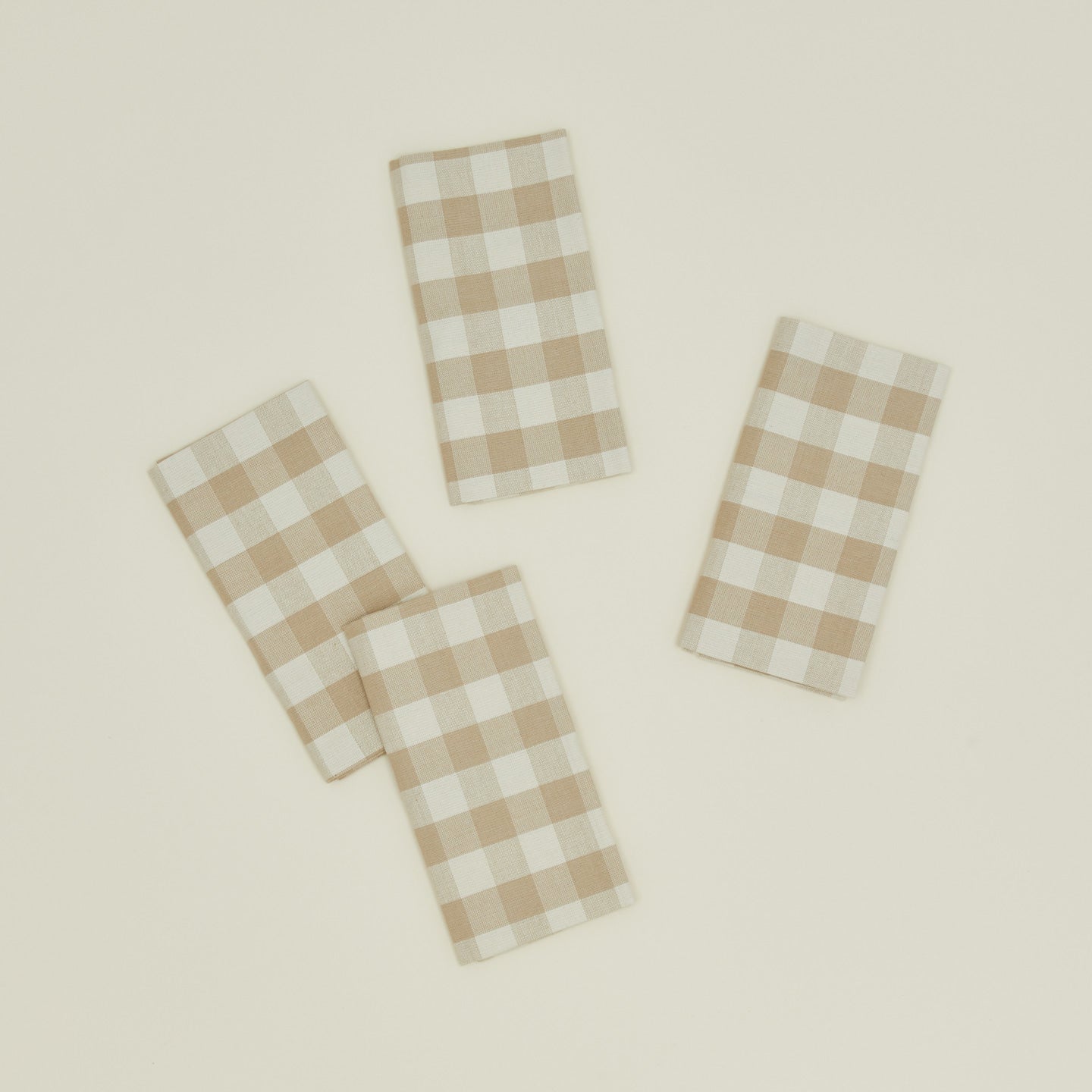 Essential Gingham napkins set of 4 in ivory/flax
