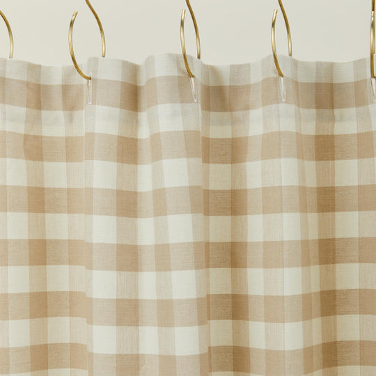 Essential Gingham Shower Curtain - Ivory/Flax