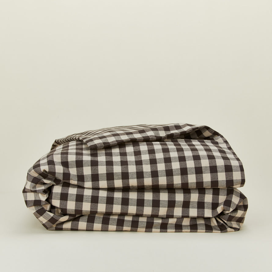 Essential Gingham Duvet - Light Grey/Black