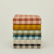 Gingham shower curtains in various colors 