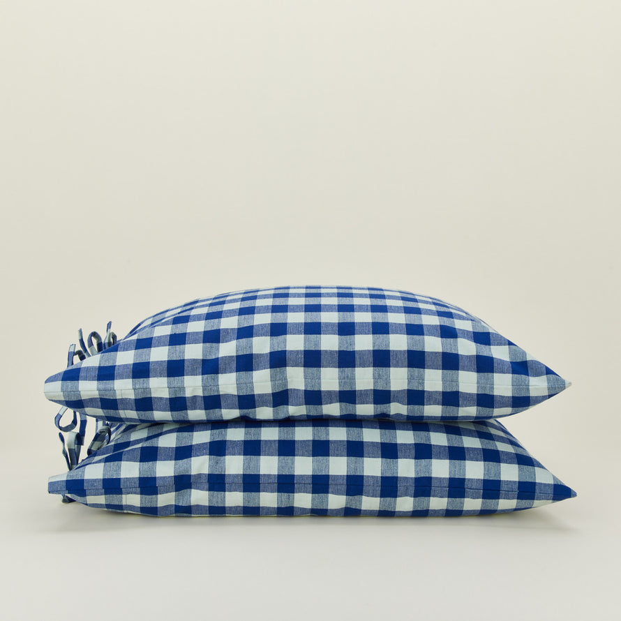 Essential Gingham Pillowcases, Set of 2 - Sky/Blue