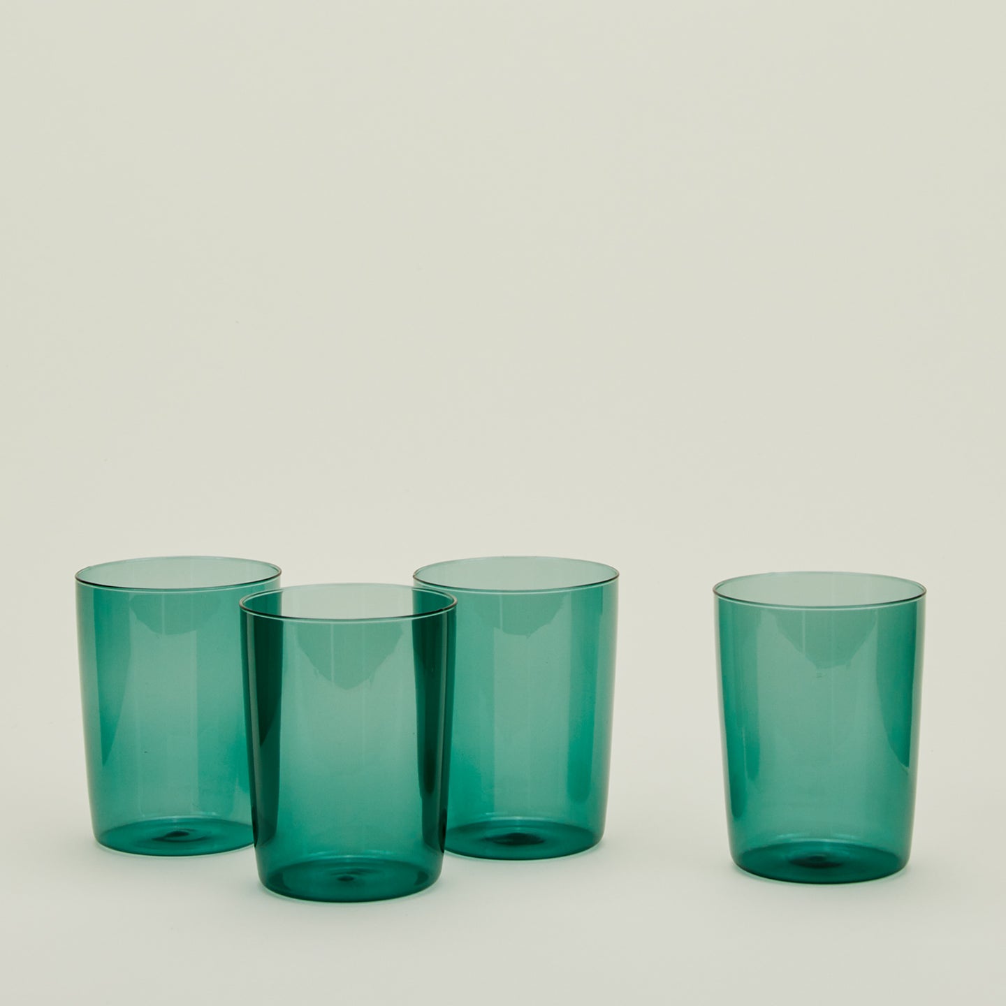 Four Large Essential Glasses in Peacock.